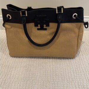 Tory Burch Black and Tan Tote Bag